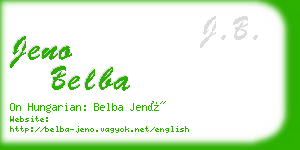 jeno belba business card